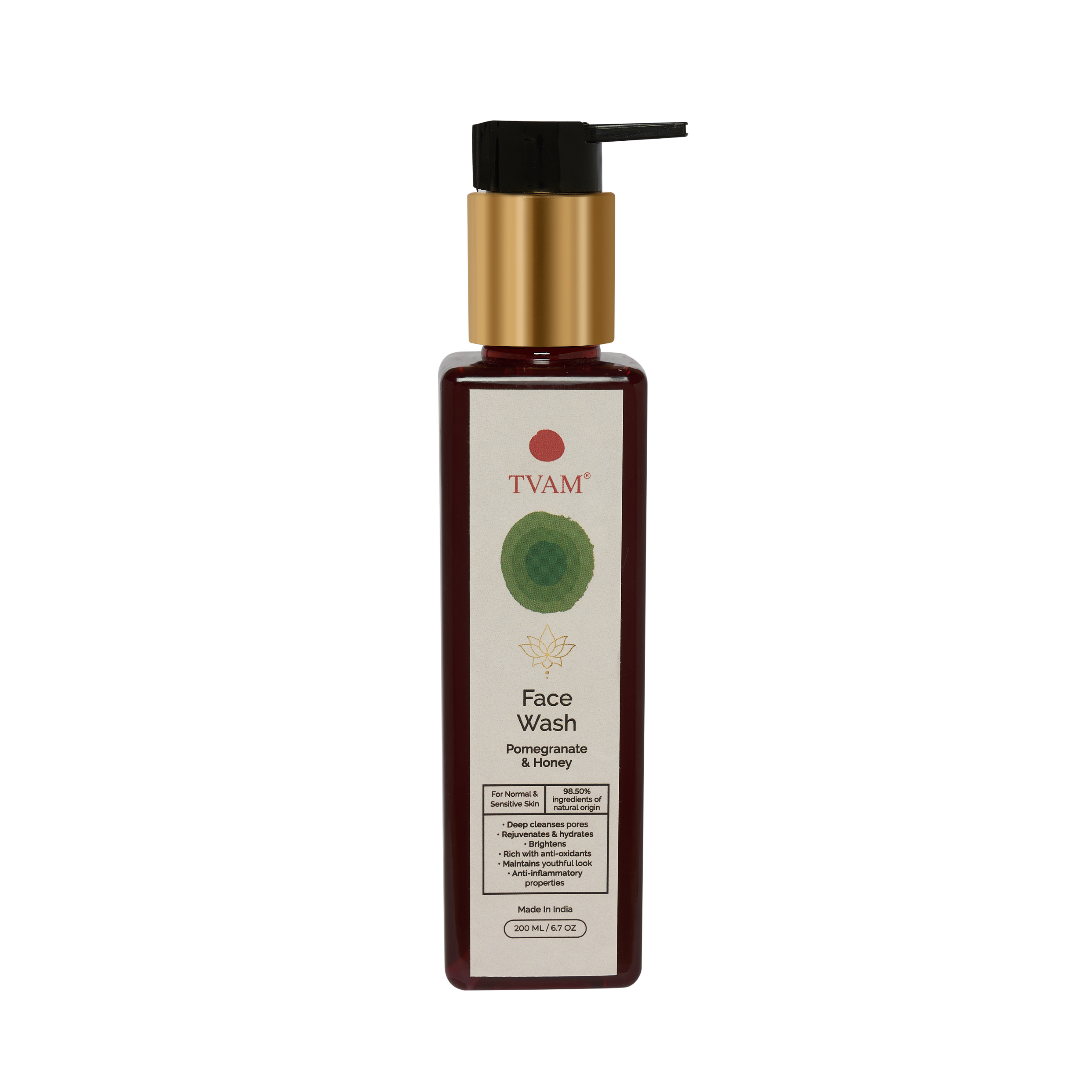 All Natural Face Wash - Pomegranate & Honey for Normal & Sensitive Skin