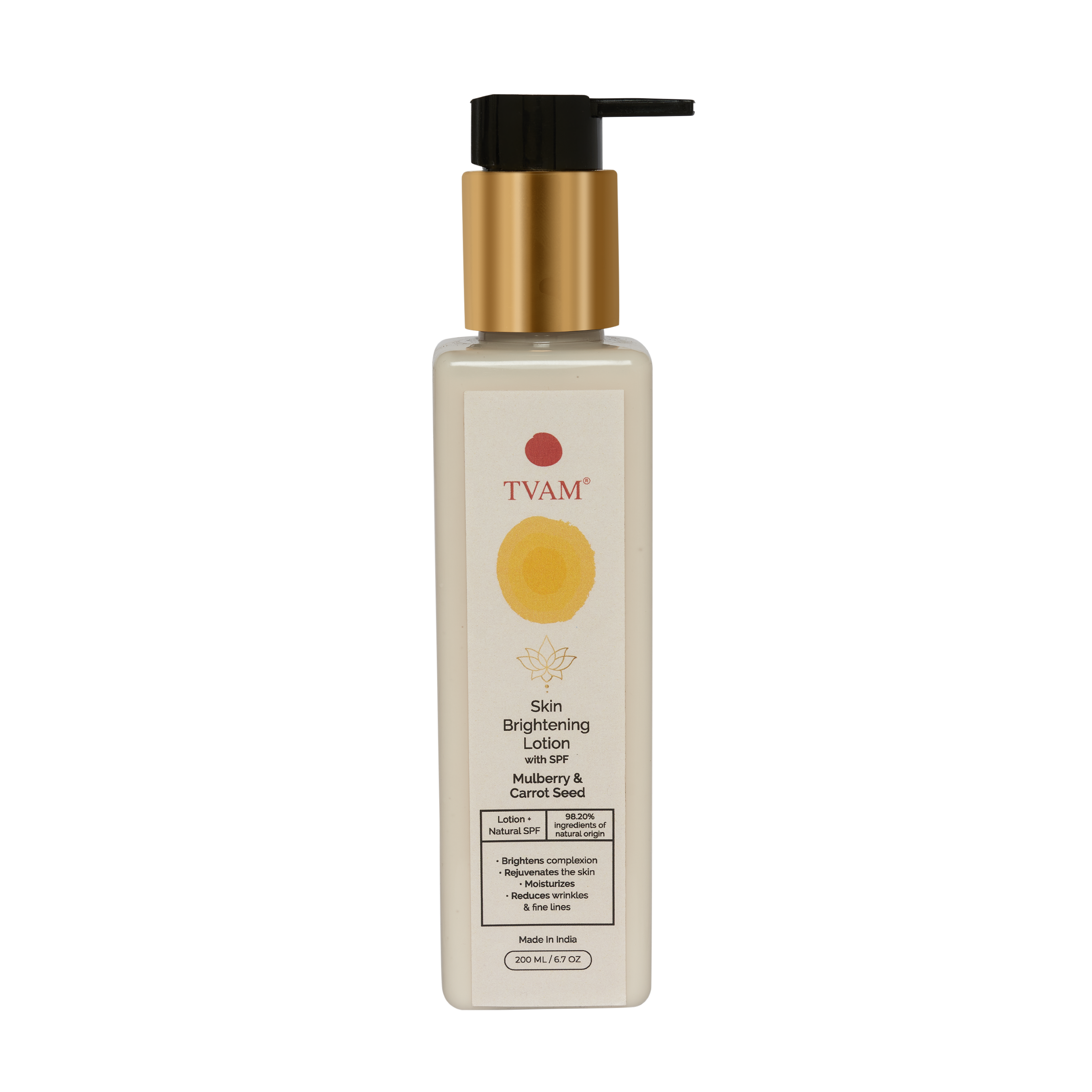 Skin Brightening Lotion with Natural SPF - Mulberry & Carrot Seed
