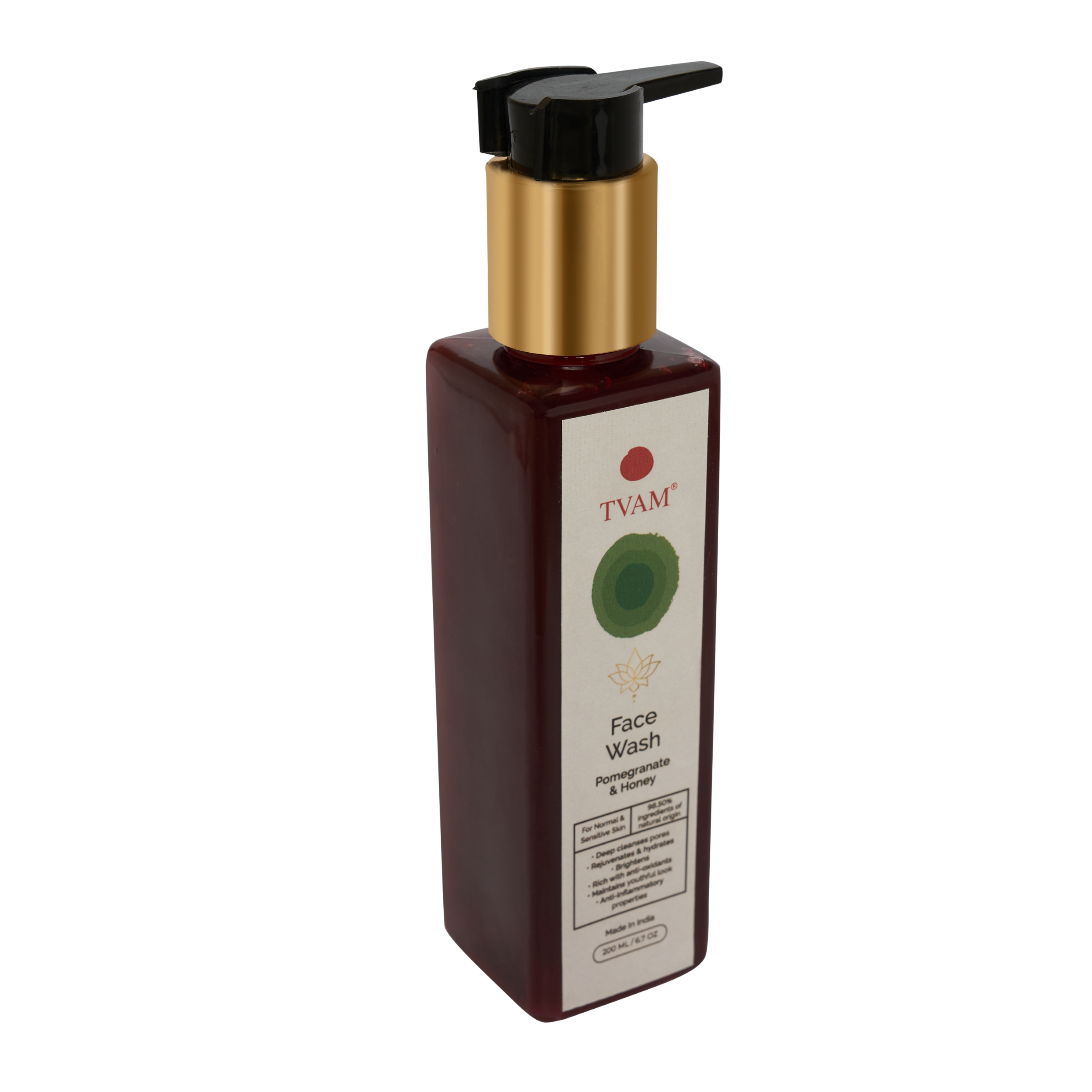 All Natural Face Wash - Pomegranate & Honey for Normal & Sensitive Skin