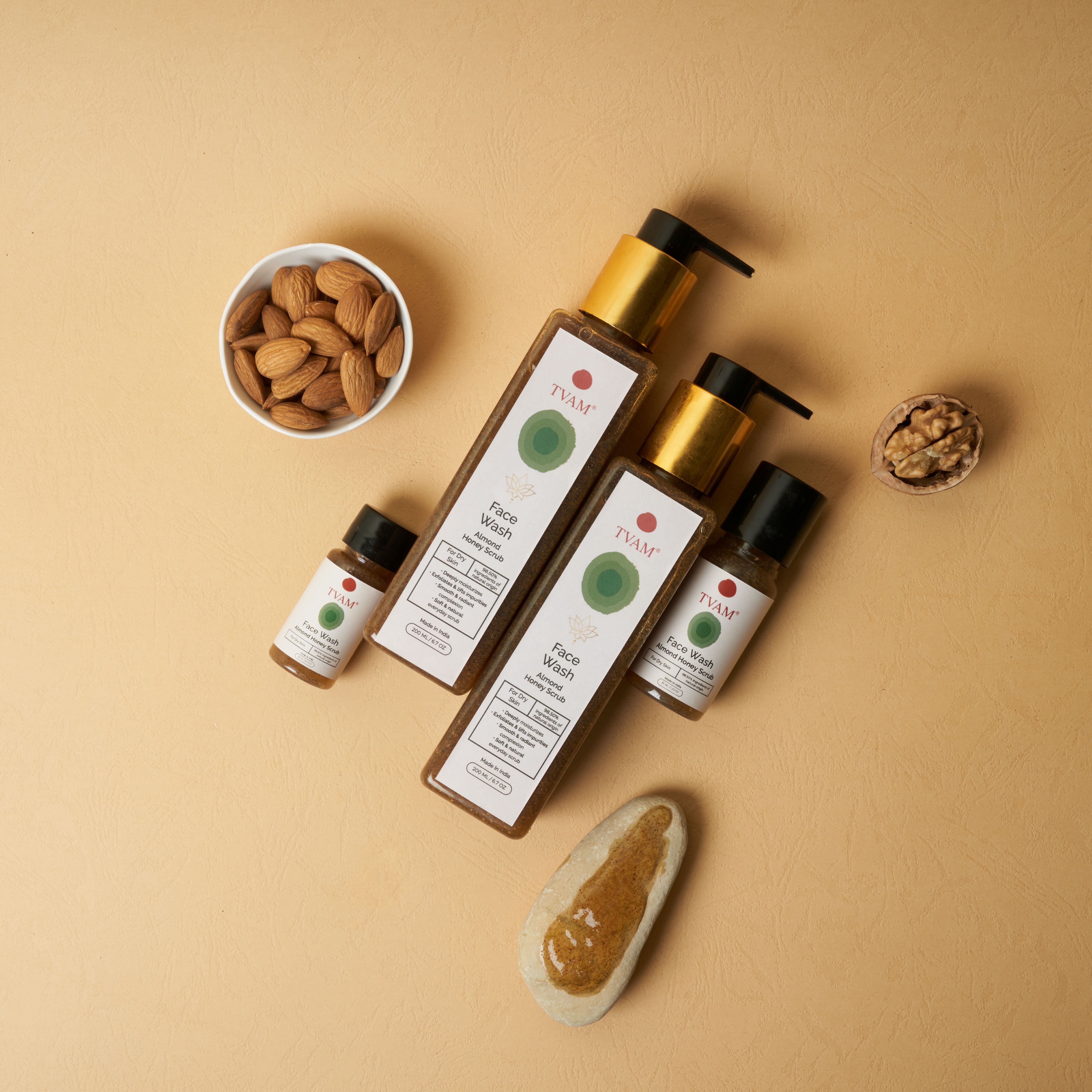 Almond Honey Scrub & Face Wash for Dry Skin