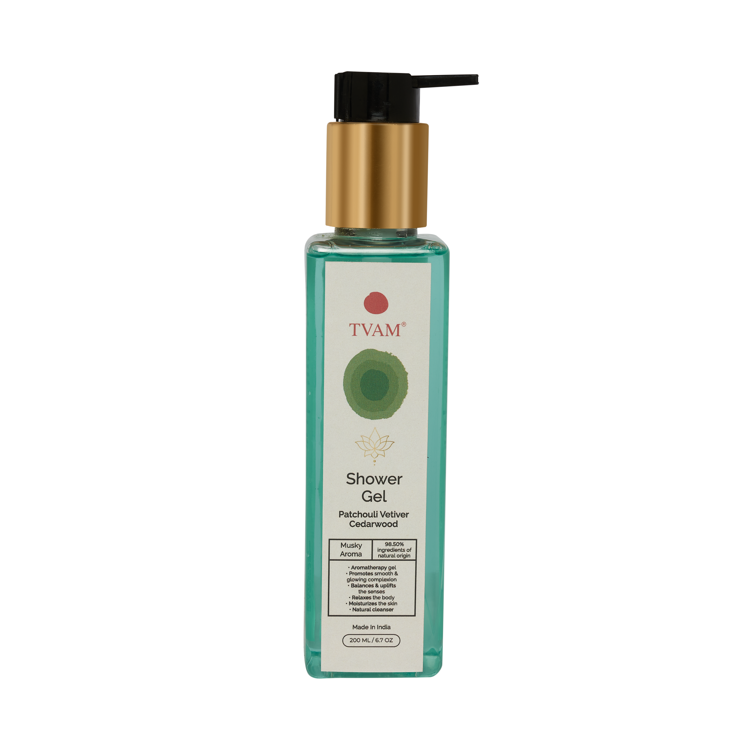 Organic Aromatherapy Shower Gel - Patchouli Vetiver Cedarwood