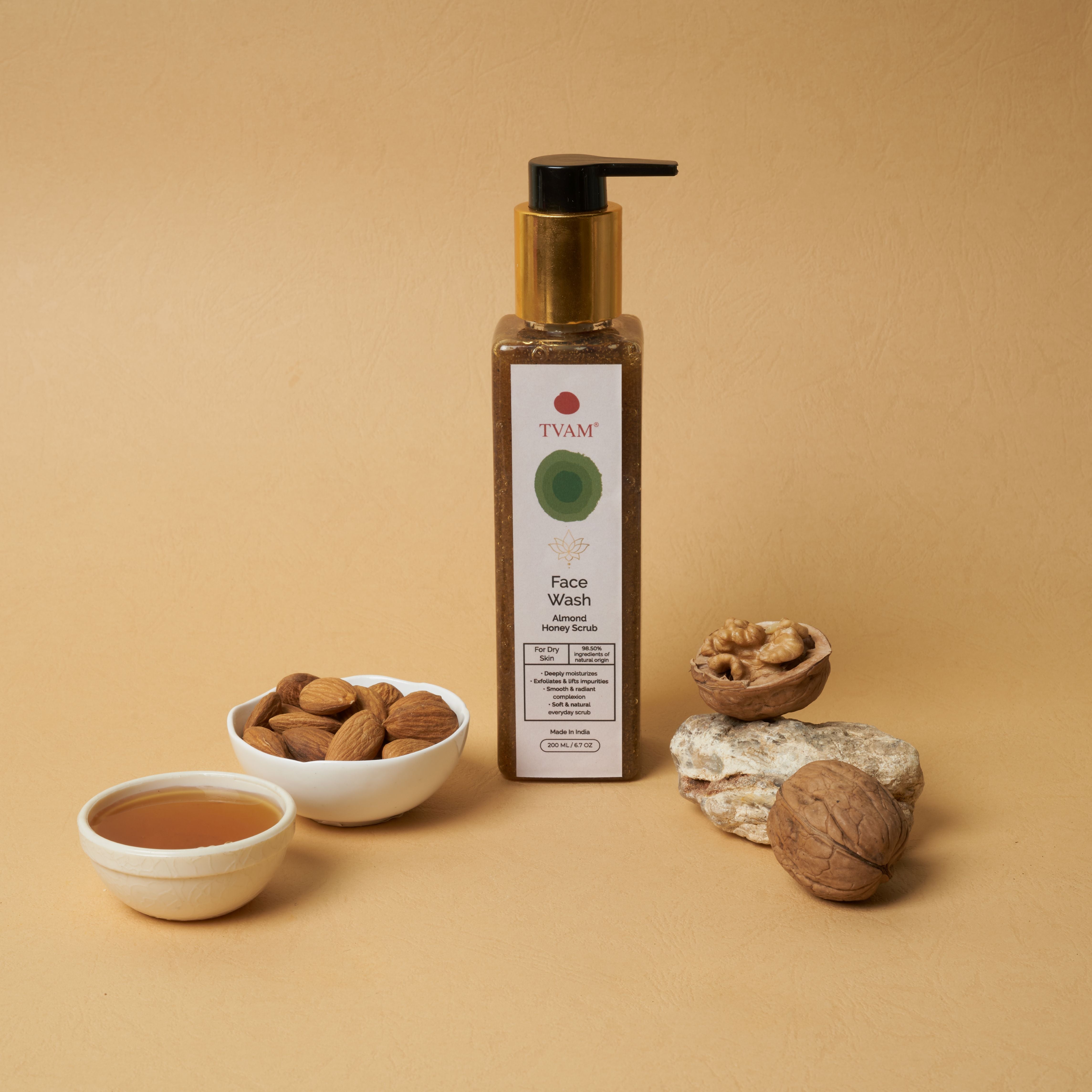 Almond Honey Scrub & Face Wash for Dry Skin
