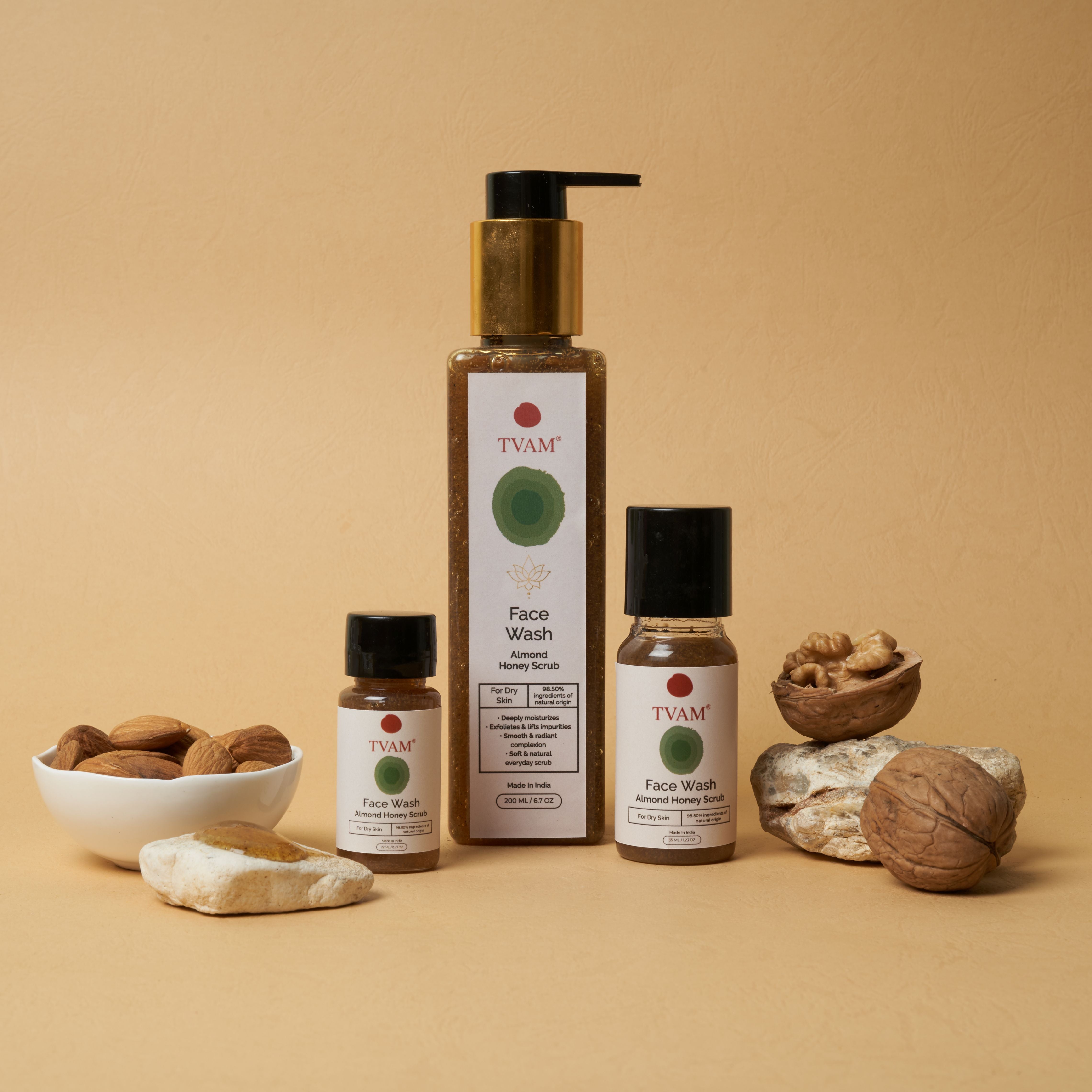 Almond Honey Scrub & Face Wash for Dry Skin