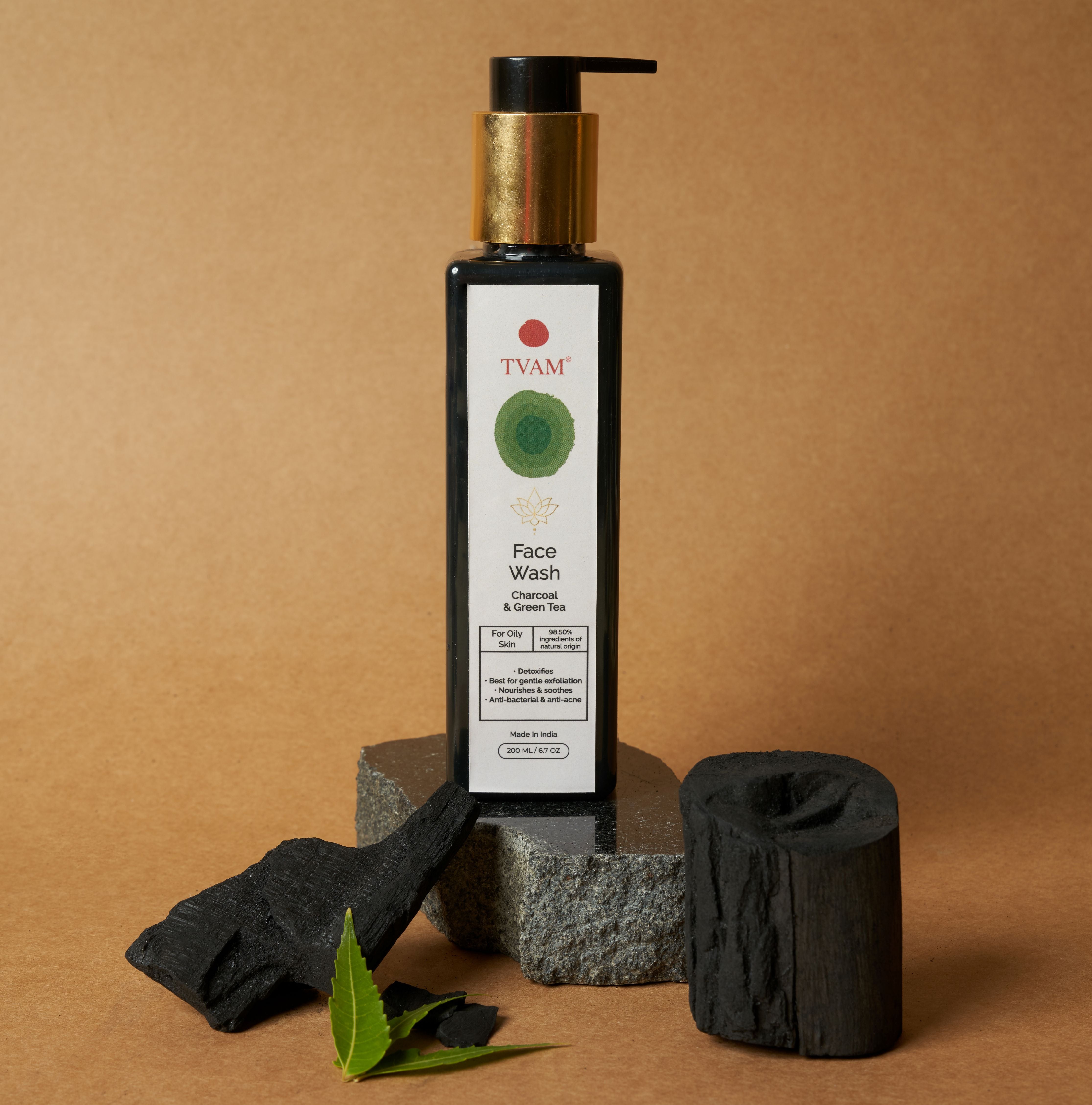 Charcoal Green Tea All Natural Face Wash