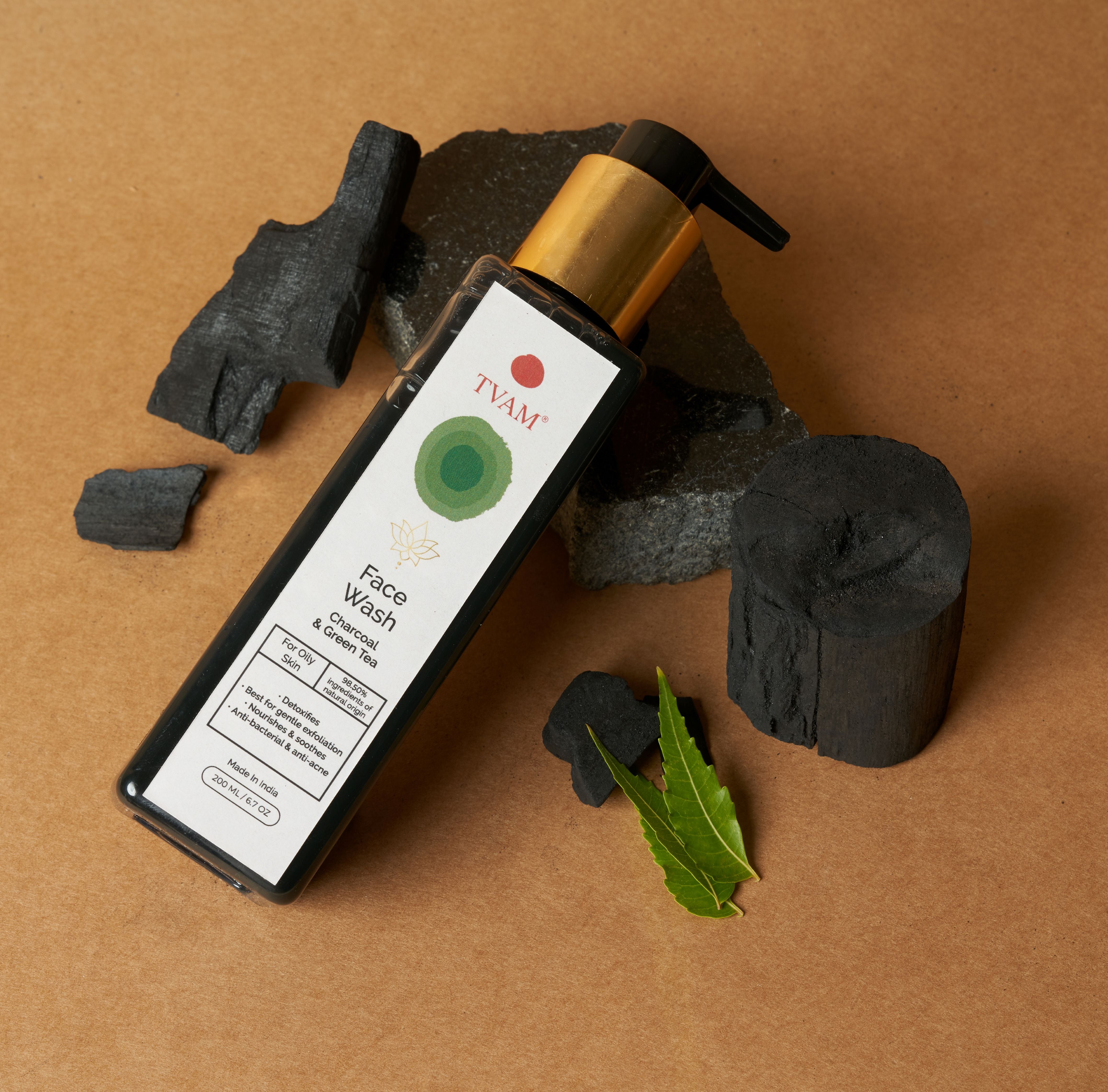 Charcoal Green Tea All Natural Face Wash