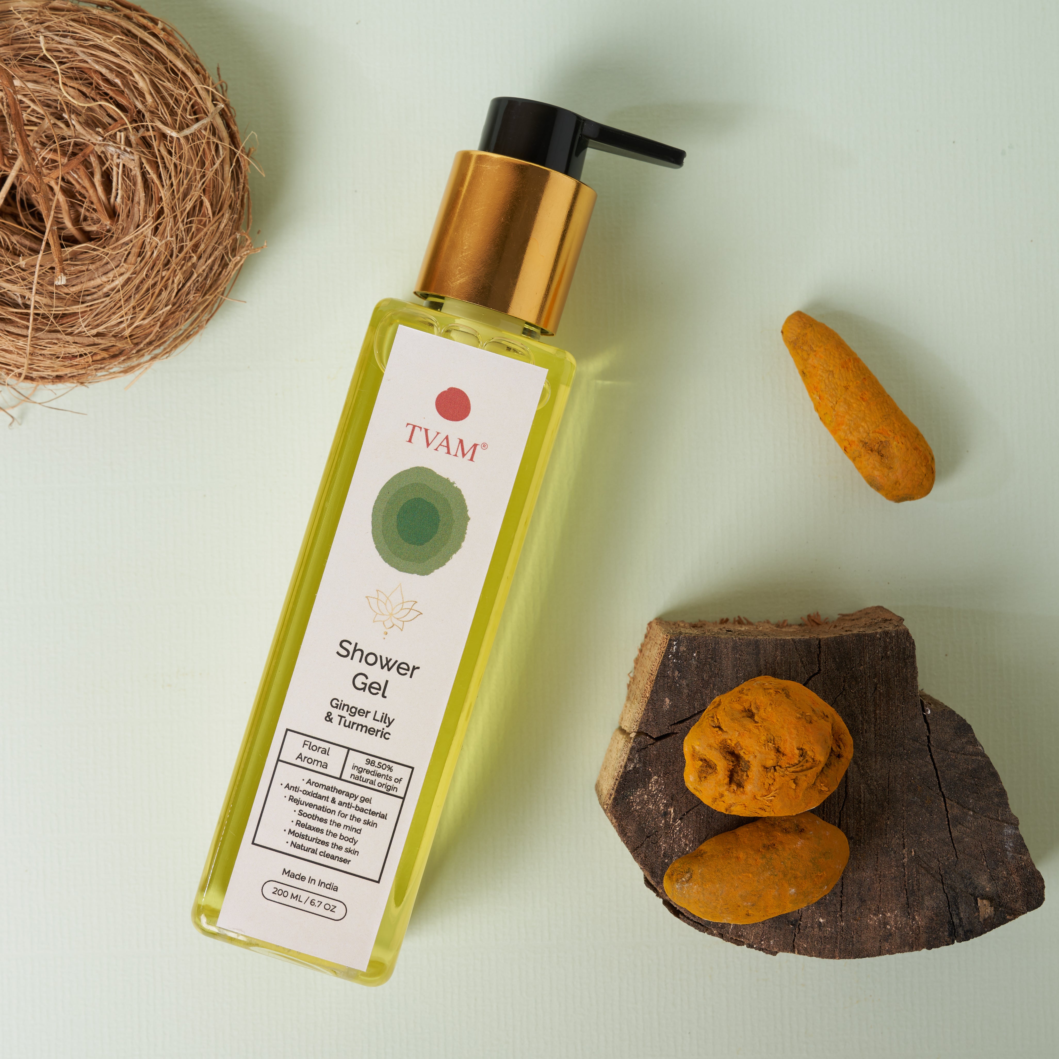 Organic Aromatherapy Shower Gel - Ginger Lily & Turmeric