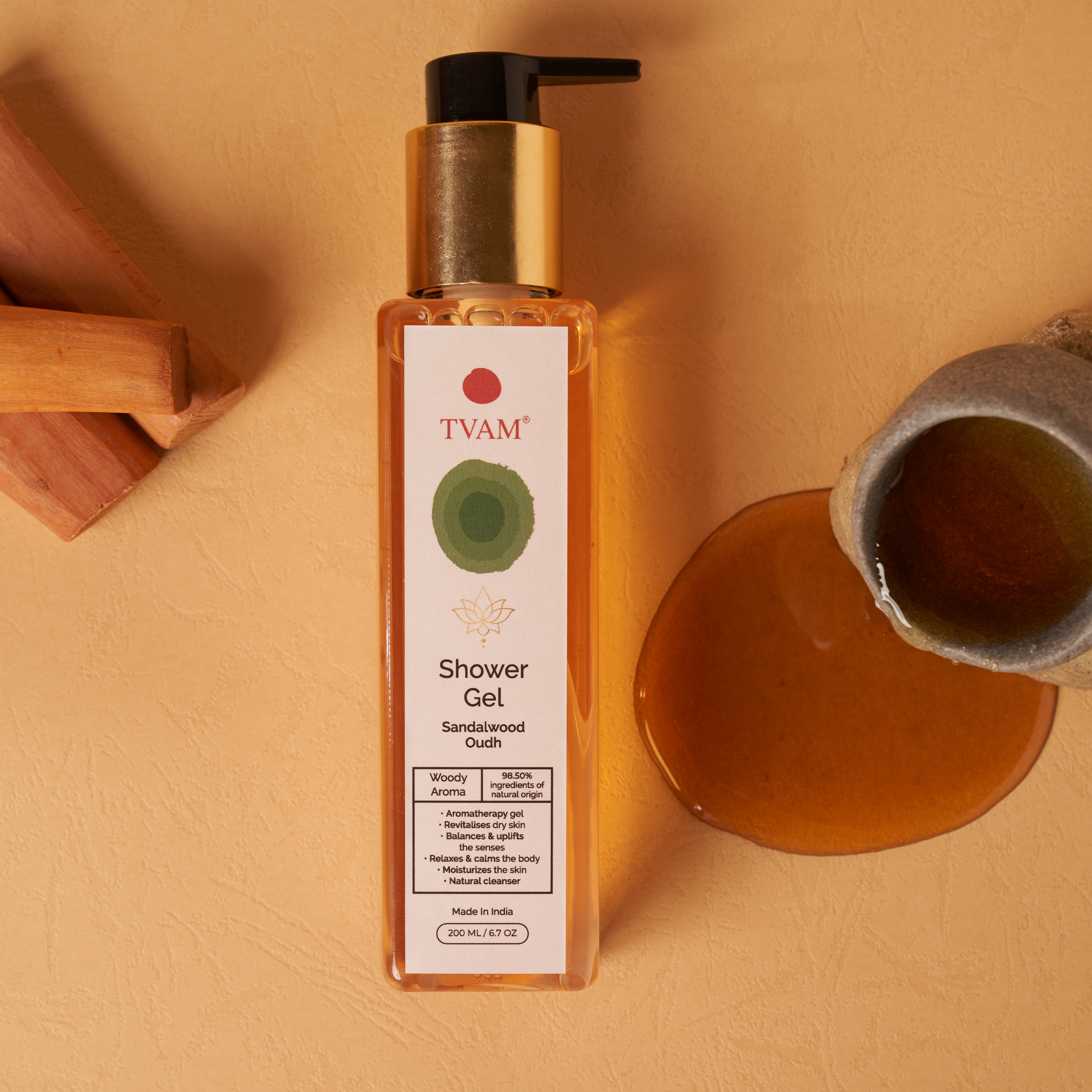 Organic Aromatherapy Shower Gel - Sandalwood Oudh