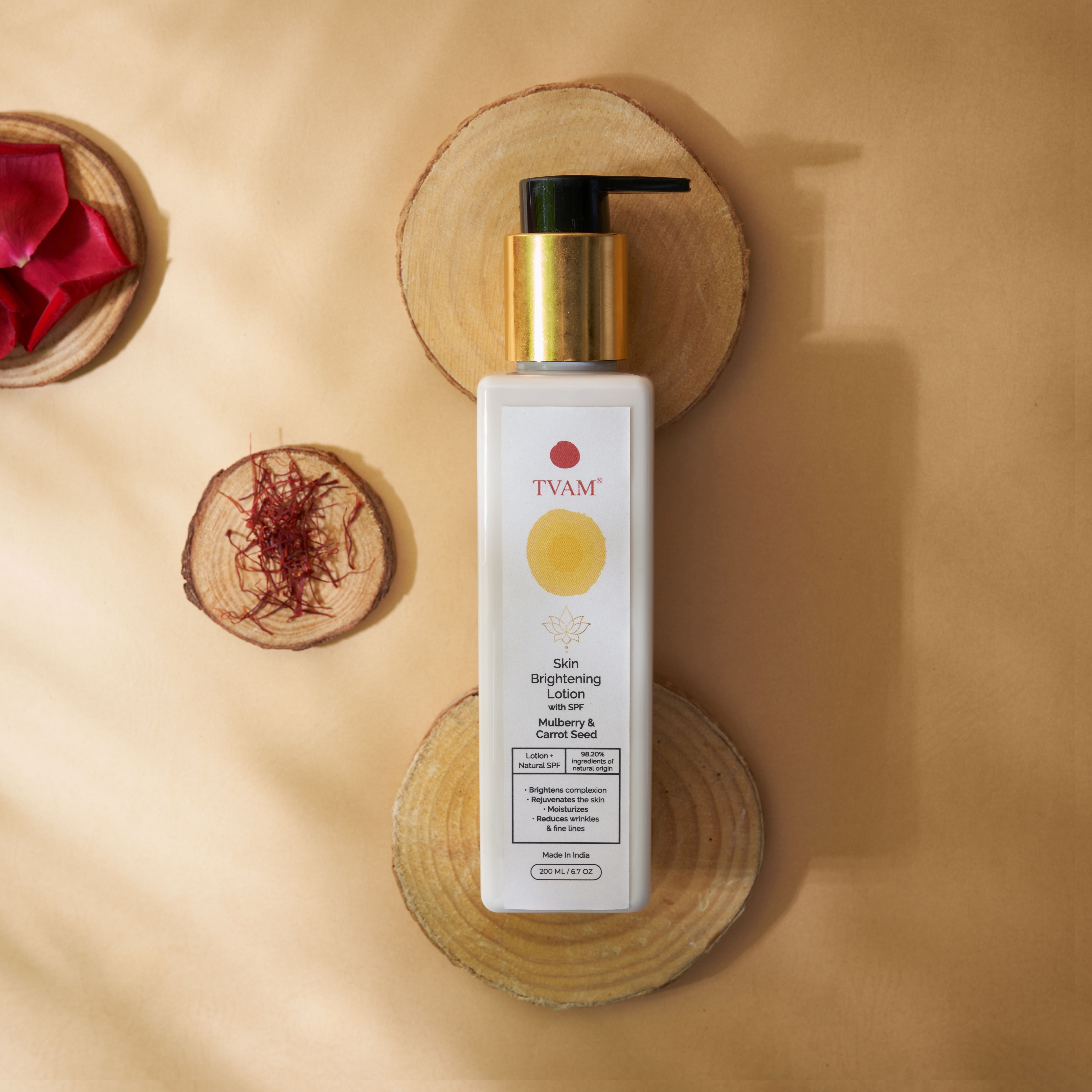 Skin Brightening Lotion with Natural SPF - Mulberry & Carrot Seed