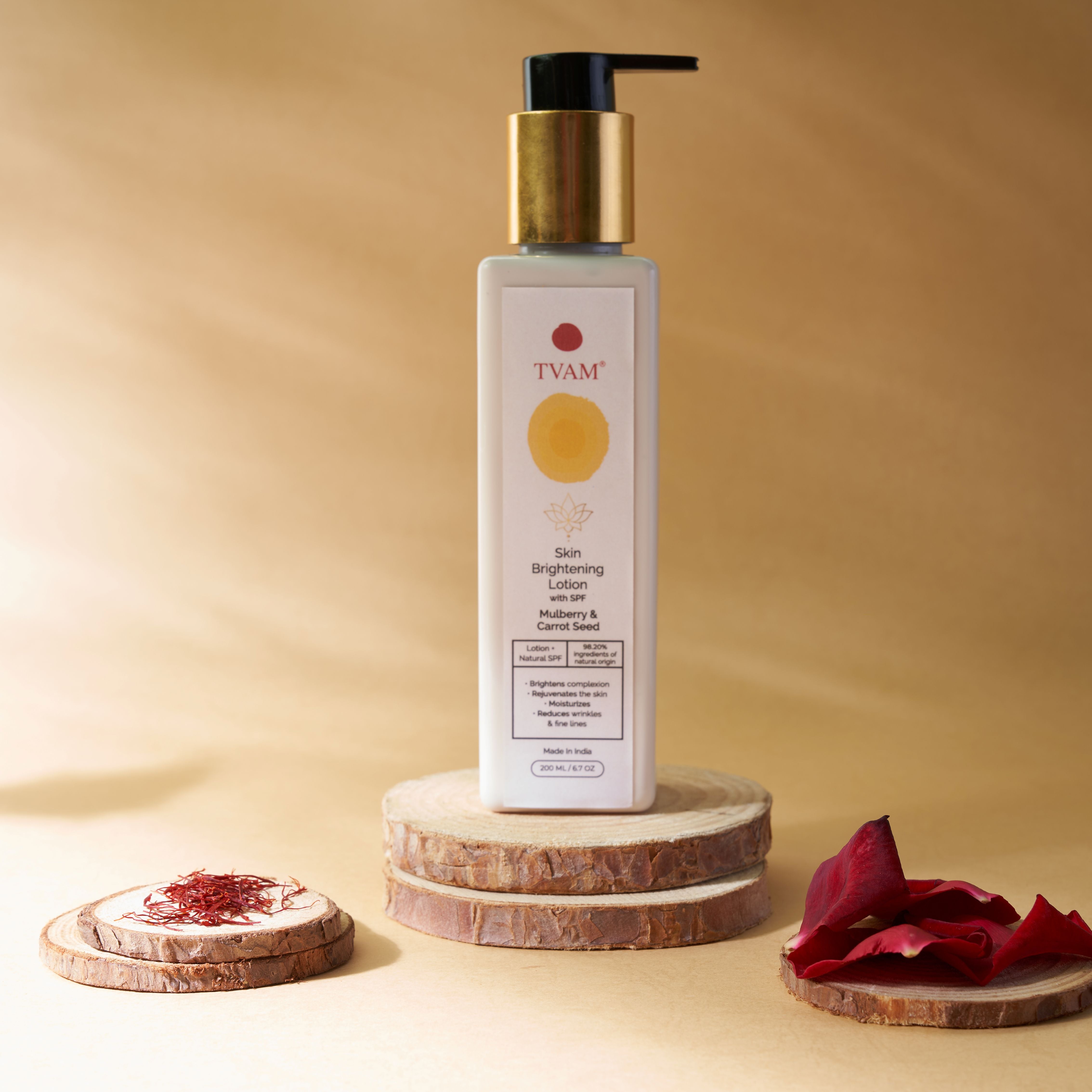 Skin Brightening Lotion with Natural SPF - Mulberry & Carrot Seed