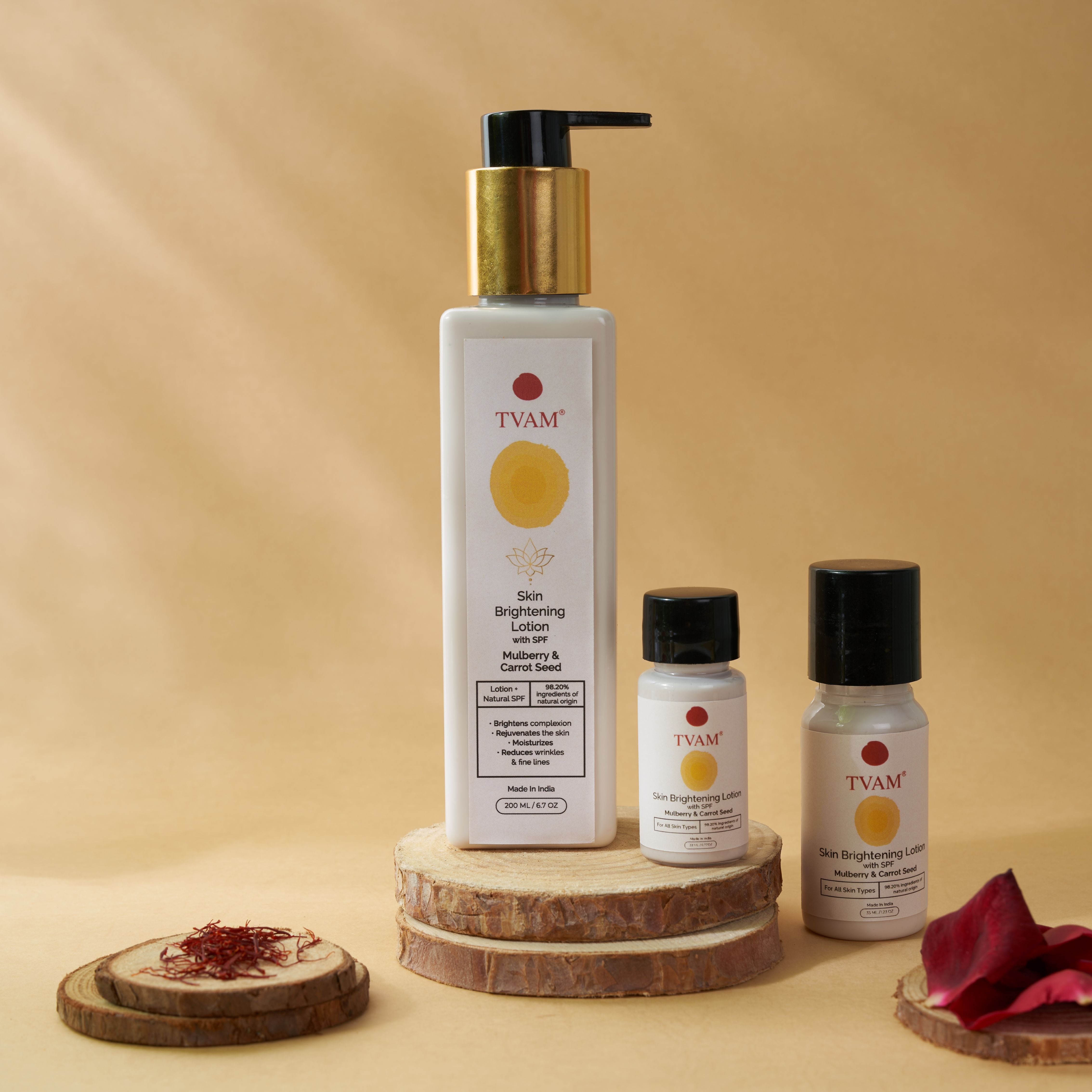Skin Brightening Lotion with Natural SPF - Mulberry & Carrot Seed