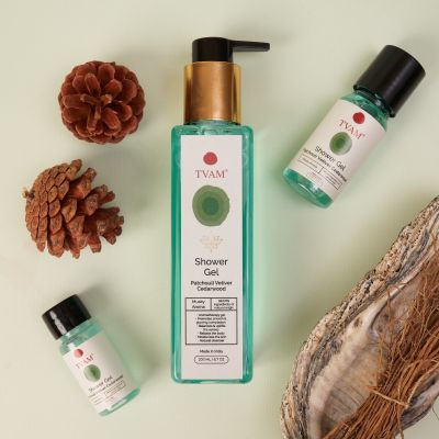 Organic Aromatherapy Shower Gel - Patchouli Vetiver Cedarwood