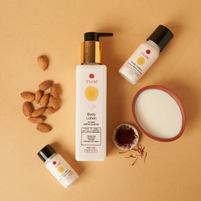 All Natural Body Lotion - Almond Saffron Goats Milk